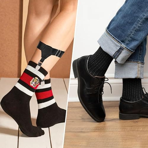 Mens Sock Garters Mens Sock Suspenders Adjustable Non-Slip Sock Strap Suspenders for Stockings thumbnail 6