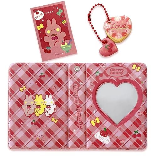 3 Inch Photocard Album Mini Photo Album, Love Heart Hollow Photocard Id Holder 40 Pockets With Bear Pendant thumbnail 4