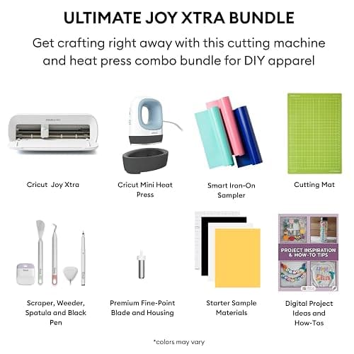 Cricut Joy Xtra Cutting Machine T-Shirt Making Bundle with Mini EasyPress Heat Press - Includes Smart Iron-On Materials, Tools & Heat Transfer Vinyl Design Guides thumbnail 2