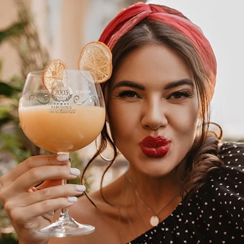 Insaxa 21st Birthday Gifts for Her - Fabulous 2005 Large Gin Balloon Glass (730ML) 21st Birthday Gifts for Women 21 Birthday Present Gift for Girls 2005 Gifts for Women thumbnail 2