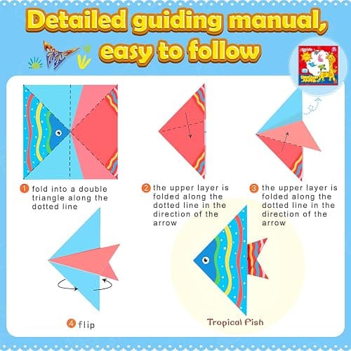 308 Sheets Origami Paper Kit for Kids Ages 5-8 8-12 with Instructional Book | Origami Projects for Beginners, DIY Art Craft Supplies for School Class Lessons, Christmas Birthday Gifts for Boys & Girls thumbnail 4