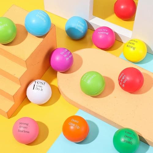 Harrycle 30 Pcs Kids Mini Motivational Stress Balls Small Inspirational Quotes Relief Stress Balls for Adults Hand Exercise Funny Anxiety Relief Toys thumbnail 2