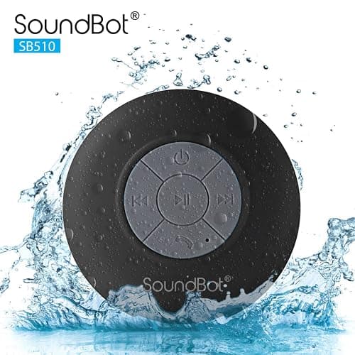 Soundbot SB510 HD Waterproof Bluetooth Shower Wireless Speaker with Speakerphone, Mic, 6-Hour Playtime, Control Buttons & Suction Cup, Powerful Sound Ideal for Bathroom, Travel, or Outdoors (Black) thumbnail 3