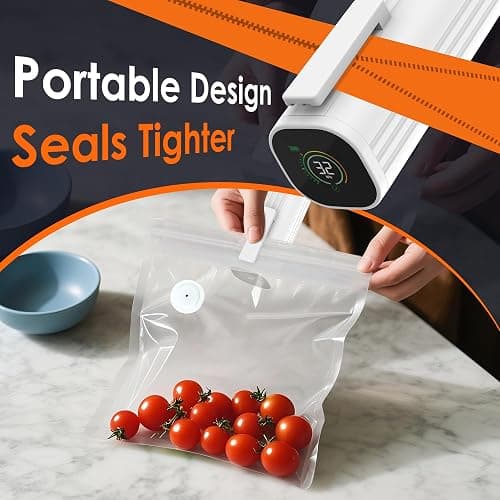 Natupo Vacuum Sealer,Food Saver Vacuum Sealer Machine,Ultimate Suction Power,Compact Design,Cordless Handheld Vacuum Sealer (Contains 30 Reusable Seal Bags) thumbnail 7