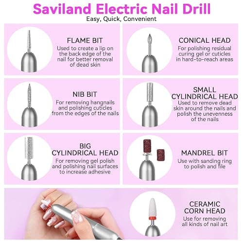 SAVILAND Acrylic Nail Kit with U V Light – Acrylic Nail Set Christmas Gift Set with Acrylic Powder and Liquid Set Acrylic Nail Brush Practice Finger Portable Nail Drill for Nails Kit Set for Home DIY thumbnail 5