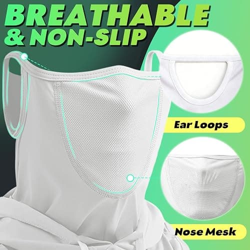 3 in 1 Summer Cooling Balaclava Hood Face Mask with Ear Loops Men Women Sun UV Protection Breathable Full Head Cover thumbnail 4