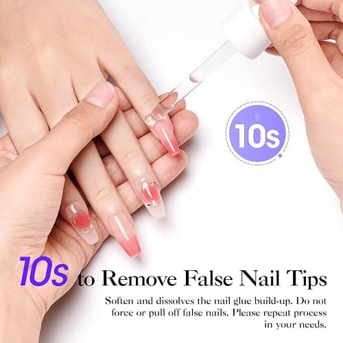 Gellen Nail Glue Remover for Press on Nails, 40ML UV Glue Remover, Non-Acetone Gentle Off for False Tips, Odorless Easy Debonder, Not for Gel Polish thumbnail 8