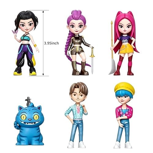 6Pcs K Pop Demon Hunters Toys Dolls, 3.94 Inch PVC Action Figures Set, Collectible Figure for Fans with Gift Box, Gift for Anime & K-pop Lovers thumbnail 3