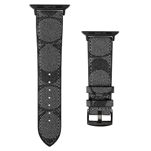 NYENEIL Compatible with Apple Watch Ultra Band 38mm 40mm 41mm 42mm 44mm 45mm 46mm 49mm Series 10/9/8/7/6/5/4/3/2/1iwatch bands,Luxury Monogram Retro Soft Strap Replacement Sport band for Women Men - Image 1