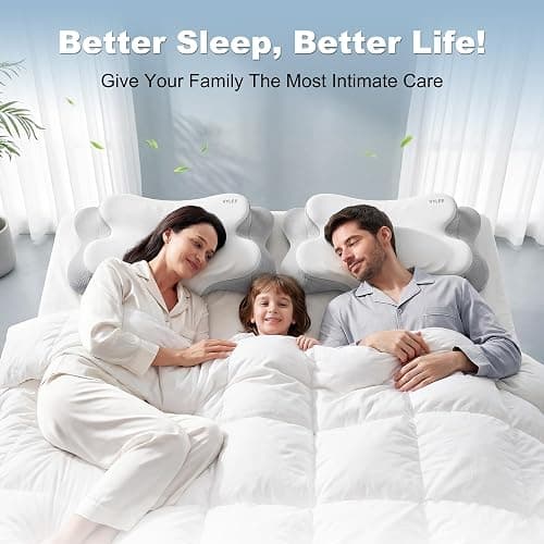 VYLEE Memory Foam Pillow, Neck Pillow, Ergonomic Pillow,Cervical Pillow | Adjustable Ergonomic Orthopedic Pillow for Pain Relief, Contour Neck Support Pillow for Side Back Stomach Sleepers, Grey thumbnail 8