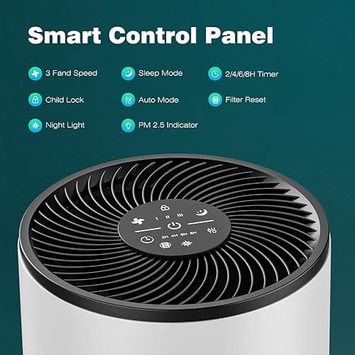 DUMOS Air Purifiers for Home Bedroom with a 3-in-1 HEPA Built-in Filter, Covers up to 1200 ft², True H13 Air Cleaner with Quiet Sleep Mode for Large Room, Removing Odor Smoke Dust Pet Dander White - White - 3 in 1 Purifier thumbnail 5