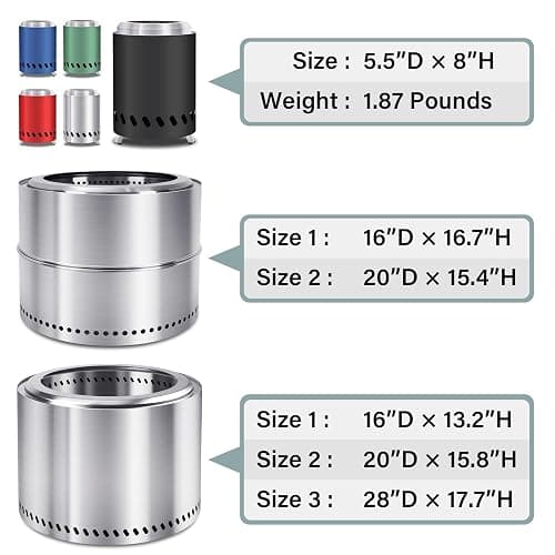 HGD Small Tabletop Fire Pit, Smokeless Table Top Firepit Outdoor, Portable Mini Stove with Carry Bag for Camping Backyard Patio Garden Picnic, Fueled by Pellets or Wood, Stainless Steel, Black thumbnail 9