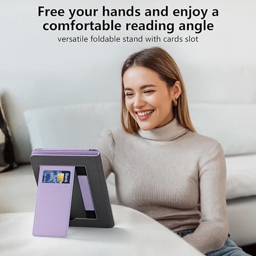 Lainergie Ebook Case with Stand and Hand Strap,Incompatible Alcatel TCL, Light Purple thumbnail 3