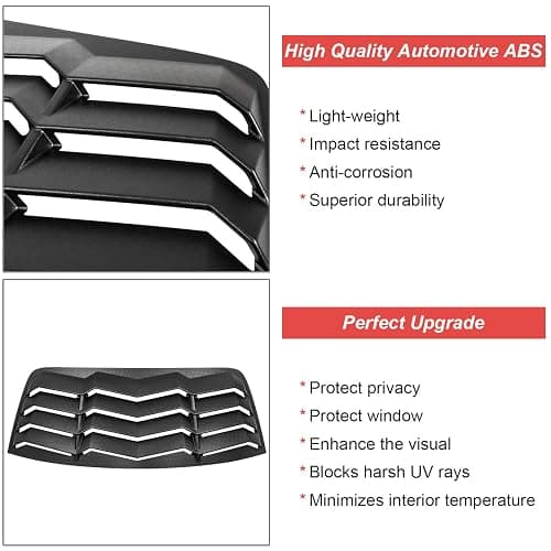 ROUTEKING Rear Window Louver, Rear Windshield Sun Shade Cover Compatible with Dodge Challenger 2008-2022 2023 in GT Lambo Style, Matte Black ABS Material, Anti-Peeping and Shade thumbnail 3