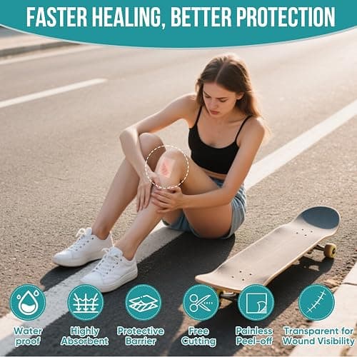 Hydrocolloid Roll for Wound Care, Hydrocolloid Patch Bandages with Self-Adhesive, Bed Sore Bandages, Highly Absorbent for Burn, Blister, Acne Care, Sterile and Waterproof (2in x 12ft) thumbnail 3