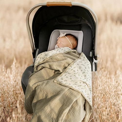 Lulu Moon Muslin Baby Blanket - Cotton Toddler Blankets for Cribs - Quilt Nursery Blanket for Baby Boys and Girls 47"x47"(Autumn Leaf) thumbnail 5