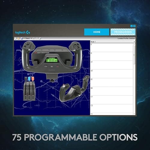 Logitech G PRO Flight Yoke System, Professional Simulation Yoke and Throttle Quadrant, 3 Modes, 75 Programmable Controls, Configurable Knobs, Steel Shaft, USB, PC - Black thumbnail 7