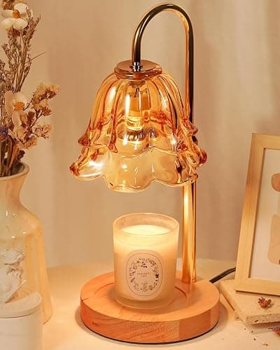 Flower Candle Warmer Lamp with Timer Dimmable, Mothers Day Birthday Gifts for Women Mom, Candle Warming Light Height Adjustable, Wax Melt Warmer for Jar Scented Candles, Housewarming Candle Lamp thumbnail 2