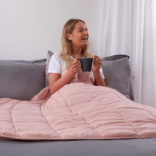Brentfords Weighted Blanket 8kg for Adults Therapy Anxiety Autism Insomnia Calming Stress Relief with Micro Glass Beads, King - Blush Pink - 150 x 200cm - (Disclaimer Only suitable for age 3+ years) - Image 1
