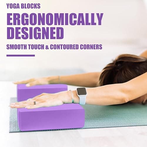 2 Pcs Yoga Blocks, 9"x6"x3" Foam Blocks Yoga Props for Pilates Stretching and Meditation Exercise Blocks Lightweight Yoga Essentials thumbnail 4
