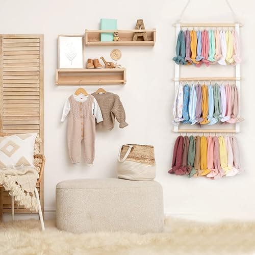 POVETIRE Headband Holder Head Bands Organizer for Girls, Baby Headbands Hair Accessories Organizer Storage Wall Hanging Decor for Nursery Toddler Girls Room thumbnail 8