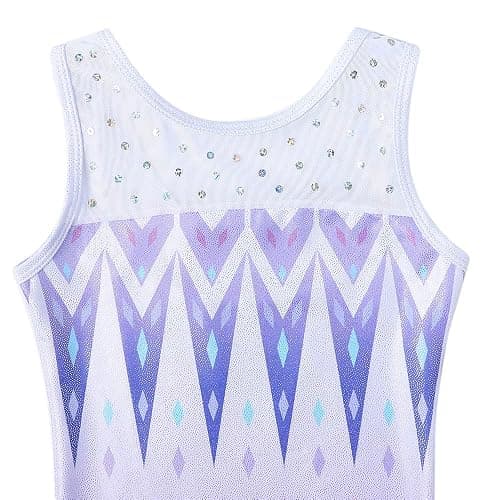 HOZIY Leotards for Girls Gymnastics Kids Children Biketard Snowflake Ribbon Blue Purple Hot Pink Sparkle thumbnail 4