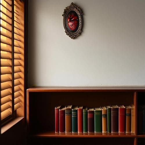KISWIAR Vintage Wall Sculpture, Oval Aesthetic Room Décor, Gothic Art Wall Decorations with Resin 3D Anatomical Heart Design Hallway Decor (Red) thumbnail 7