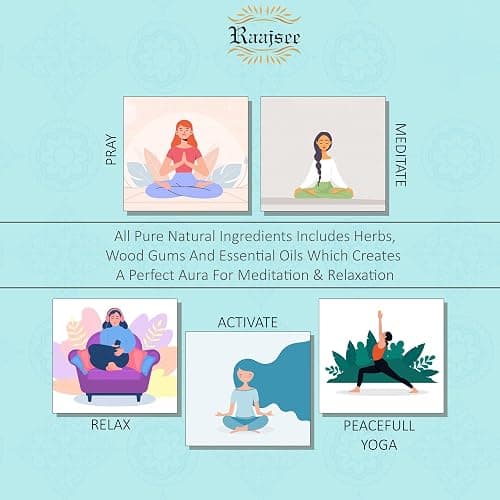 raajsee Incense Sticks 6 Pack Variety Set 15gm Each, Nag Champa- Jasmine - vanila-Japanese Rose-White Sage,100% Organic Hand Rolled- Perfect for Yoga, Meditation,Aromatherapy thumbnail 3