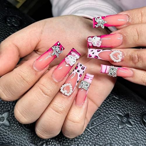 112 PCS Nail Charms Bulk Set for Kawaii Kitty Charms Bling Cute Cross Star Charms Nail Charms and Gems 3D Silver Y2K Nail Gems with Rhinestones Nail Art Accessories thumbnail 5