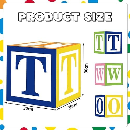 Zliisang 3pcs 2nd Birthday Balloon Box Set - Cartoon Street Party Number Blocks - 6x BOX - Red, Green, Yellow thumbnail 3