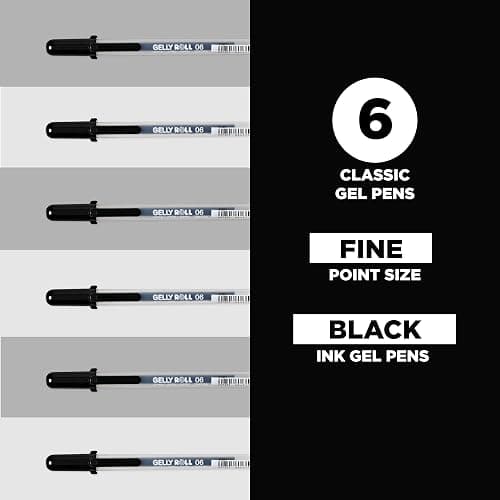 SAKURA Gelly Roll Classic, Fine Pt, Black, 6 Count thumbnail 2