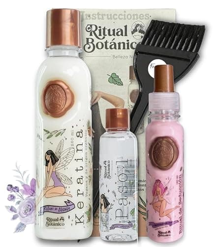 Keratina Ritual Botanico 250ML & Termo Protector 120ML Incluye Cepillo Aplicador & Manual de Instrucciones | Alisado Progresivo Organico Vegano Sin formol ni Amoniaco | Producto Colombiano - Image 1