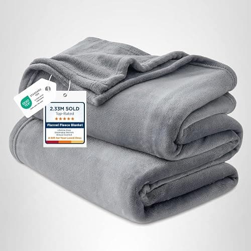 Bedsure GentleSoft Fleece Bed Blankets Queen Size Grey - Soft Warm Winter Blanket Lightweight Cozy Luxury Microfiber, Room Home Decor Christmas Decorations Gifts for Women and Men, 90x90 inches thumbnail 7