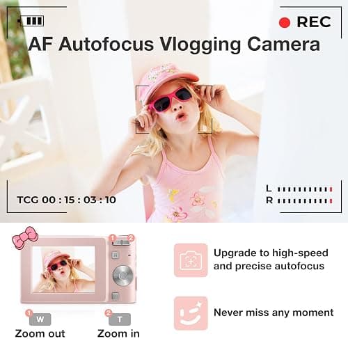 Hlieeosfcn Digital Camera, 1080P FHD 50MP Kids Digital Camera with 32G TF Card, Auto Focus Point timed shooting feature Rechargeable Compact Camera with 16X Digital Zoom Camera thumbnail 6