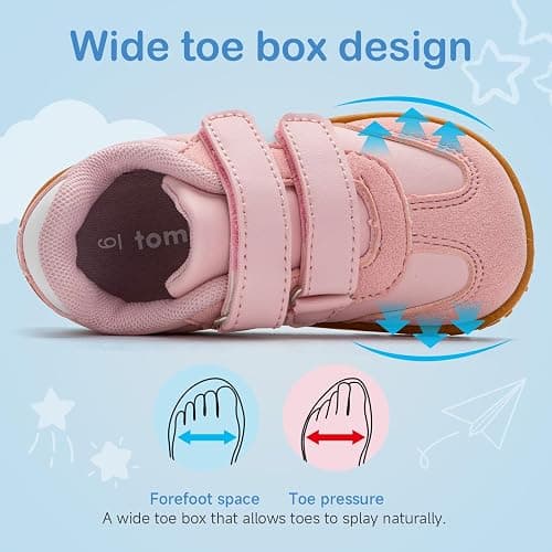 tombik Toddler Shoes Lightweight Barefoot Walking Shoes Non-Slip Sneakers with Dual Hook and Loops thumbnail 6