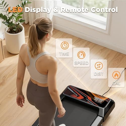2.5HP Walking Mat with Incline pad,Under Desk Treadmill, Walking Running Pad with Remote, 3 in 1 Low Noise Small Mini Portable Treadmill with Led Screen, Compact Treadmills for Home, 265lbs Capacity thumbnail 3