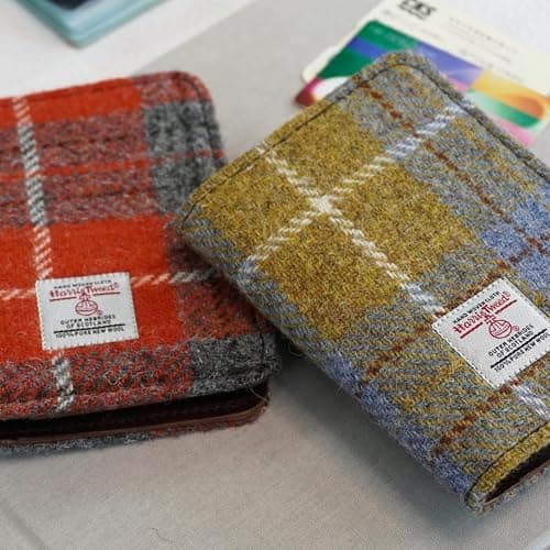 Harris Tweed Leather Passport Holder with RFID Blocking (No.872) | Handcrafted British heritage style, slim and lightweight with card slot for women and men thumbnail 2