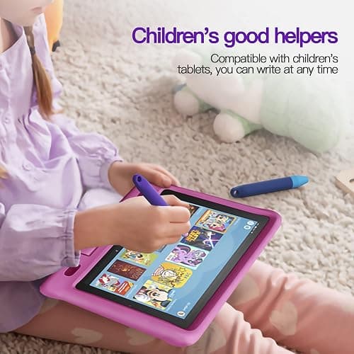 Kid-Friendly Pens for Touch Screens - 2 Pack of Purple and Blue Stylus Pens Compatible with Kindle, iPad, iPhone thumbnail 5