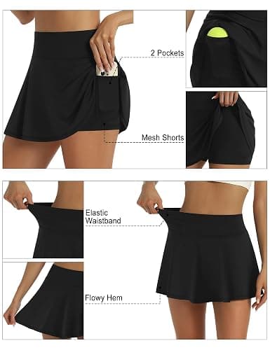 LouKeith Womens Tennis Skirt High Waisted Pleated Golf Skirts Mini Casual Workout Athletic Skorts with Pockets thumbnail 5