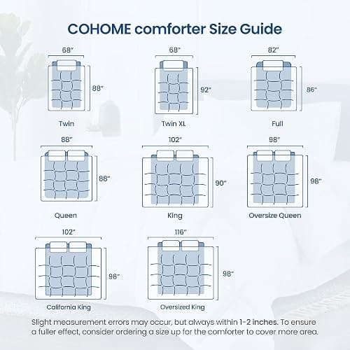 COHOME King Size Cooling Comforter All-Season Quilted Down Alternative Duvet Insert Luxury Hotel Reversible Winter Warm Comforter with Anti-Clump Tech & 8 Tabs - Gift for Women & Men - White 90"x102" thumbnail 2