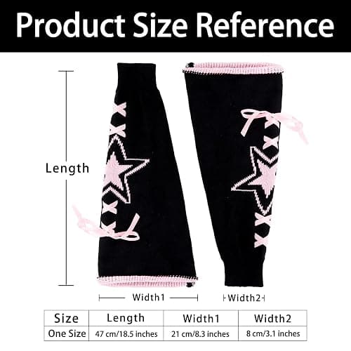 Junely 2 Pairs Leg Warmers for Women Kawaii Leg Warmer Cute Legwarmers Japanese Socks Halloween Goth Emo Gyaru Accessories thumbnail 5