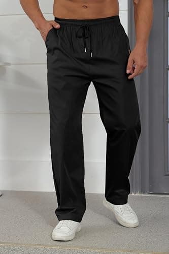 Mens Casual Jogger Pants Relaxed Fit Cargo Pants Drawstring Sweatpants Hiking Outdoor Twill Sport Pants thumbnail 5