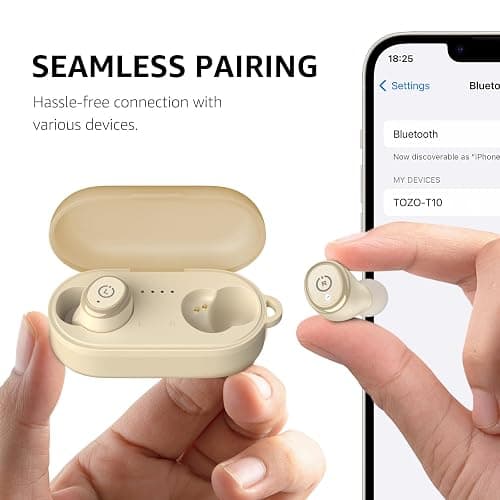 TOZO T10 Wireless Earbuds Bluetooth 5.3 Headphones, App Customize EQ, Ergonomic Design, 55H Playtime, Wireless Charging Case, IPX8 Waterproof Sound in-Ear Headset, New Version thumbnail 9