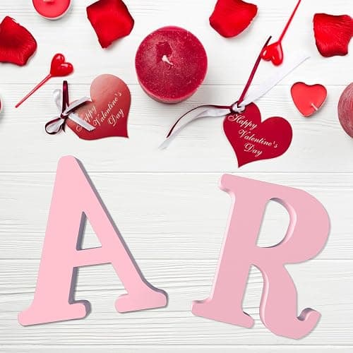 Zaruatu 6 Inch Pink Wooden Letters Unfinished Wood Letters for Crafts Blank DIY Crafts for Adults Pink Decor for Wall Nursery Bedroom Wedding Decoration (E) thumbnail 3