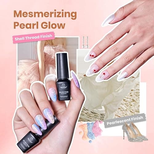 Beetles 100 Colors Gel Nail Polish Set, 119 PCS Nail Polish Kit All Season Cat Eye Pink Blue Jelly Glitter Pearl Gel Polish & 5Pcs Base Top Coat Soak off UV Manicure Nail Art Home Gifts for Women thumbnail 6