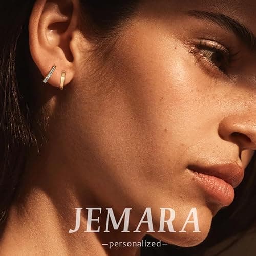 JEMARA Gold Earrings Minimalist 14K Gold Plated Huggie Hoop Earrings Set Hypoallergenic 925 Silver Cartilage Sleepers Huggie Silver Earrings for Women thumbnail 3