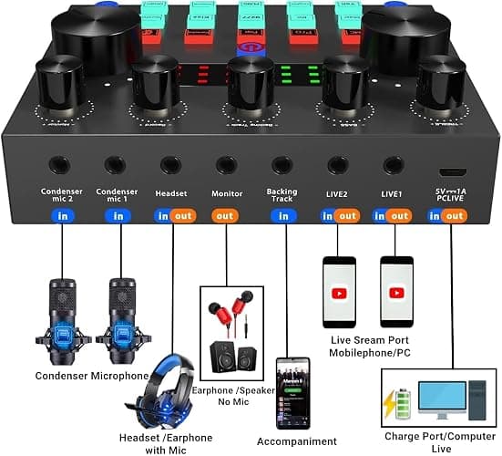 Podcast Equipment Bundle, BM800 Podcast Microphone Bundle with V8s Voice Changer, Condenser Microphone Recording Studio Package for Podcasting Live Streaming Singing PC Mobile TikTok YouTube thumbnail 6