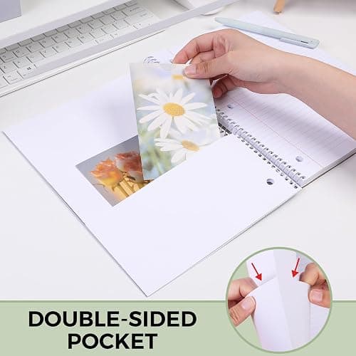 SKYDUE 8"x10.5" Spiral Notebook - College Ruled 100 Sheets, 1 Subject Notebook for School & Office, 3-Hole Punched Paper, Green thumbnail 3