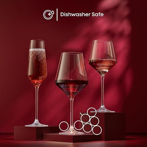 JoyJolt Champagne Glasses Layla Collection, Set of 4 – 6.7 oz Elegant Crystal Stemmed Champagne Flutes for Prosecco, Sparkling Wine, Mimosas, Cocktails, Weddings, Anniversaries, Parties thumbnail 4
