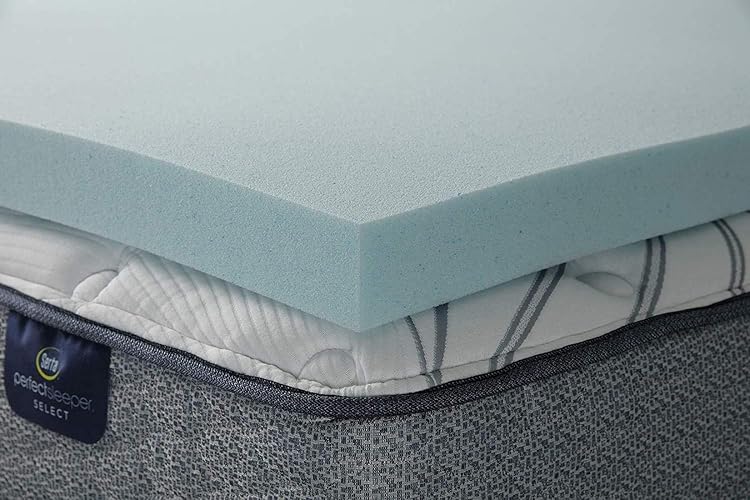 Serta ThermaGel Cooling, Pressure-Relieving Memory Foam Mattress Topper, 3 Inch, King, Made in The USA thumbnail 7